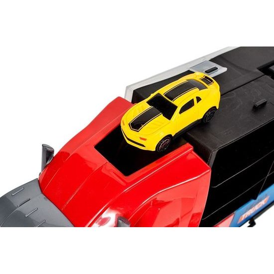 Nákladní auto s autíčky, helikoptérou a skluzavkou Red Truck