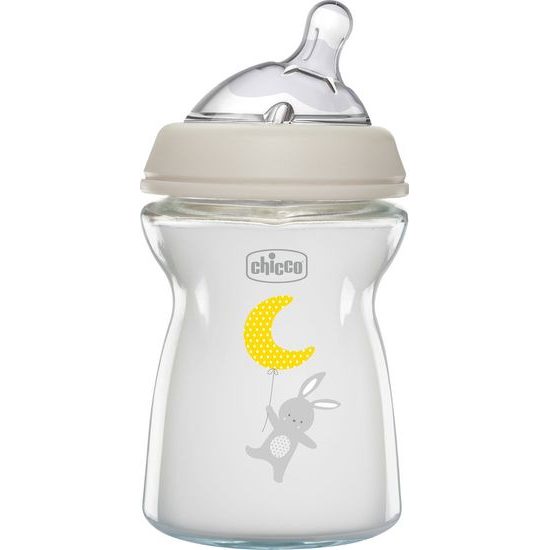 CHICCO Láhev kojenecká Natural Feeling 250ml, 0m+ Sklo