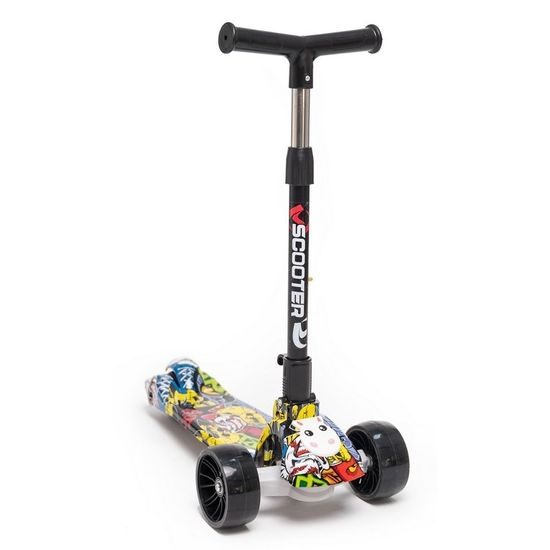 Majlo Toys dětská koloběžka Comics se svítícími koly černá