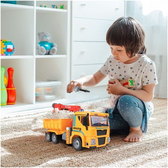 Šroubovací nákladní auto v kufříku se světly a zvuky Hercules Truck