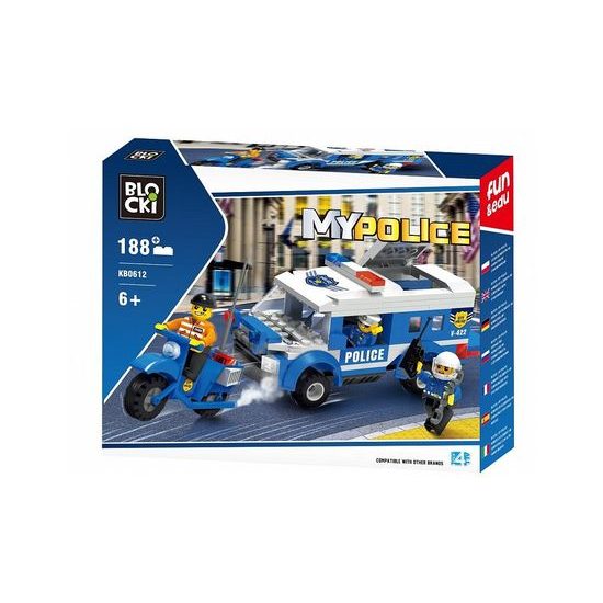Blocki policejní auto a motorka 188 dílků