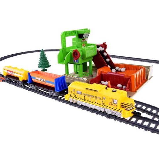 Dětská vláčkodráha na baterie s kamenolomem Construction Train 320 cm