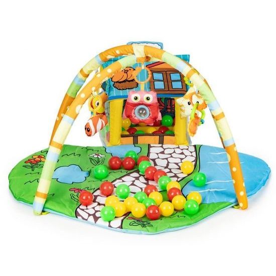 Ecotoys hrací deka se 30 míčky Domeček