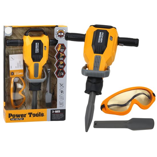 Dětské sbíjecí kladivo na baterie s ochrannými brýlemi Power Tools