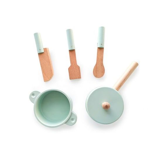 Ecotoys dětská dřevěná kuchyňka se zvuky, LED efekty a kreslící tabulí