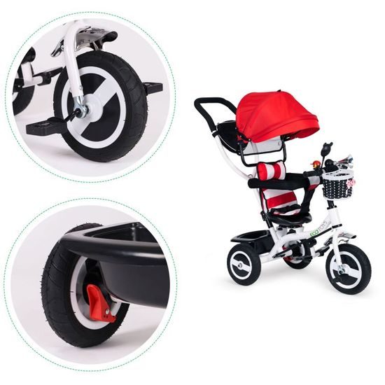 Ecotoys dětská tříkolka s otočným sedadlem Trike 2v1 červená