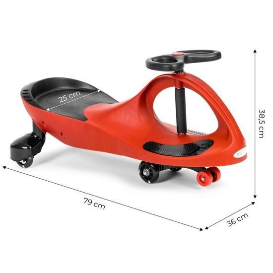 Ecotoys gravitační odrážedlo se svítícími koly Spinner - červené