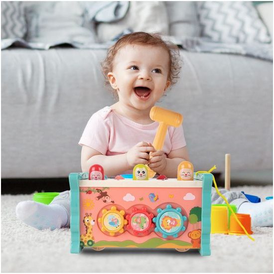 Magická edukační kostka pro děti 8v1 růžová