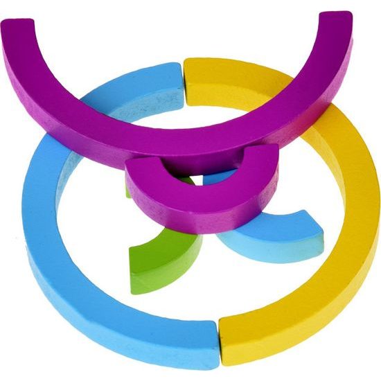 Dřevěné Montessori vzdělávací puzzle barevná duha + úkoly