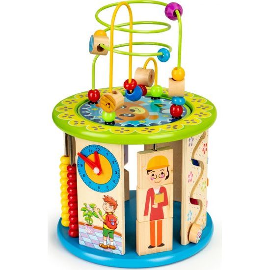 Ecotoys dřevěná edukační kostka s lovením rybek 7v1