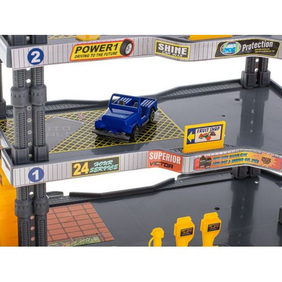 Parkovací garáž s výtahem + 6 autíček Super Garage