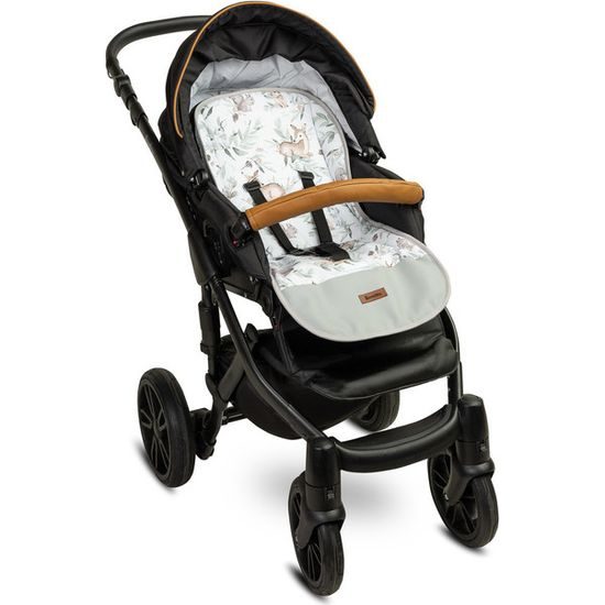 Podložka do kočárku Wafel srnky mátová