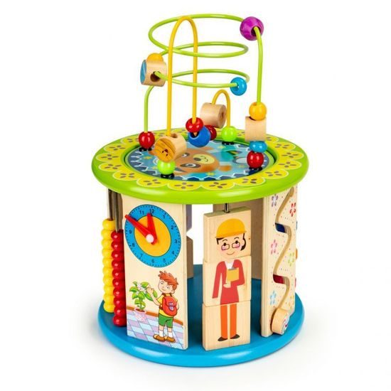 Ecotoys dřevěná edukační kostka s lovením rybek 7v1