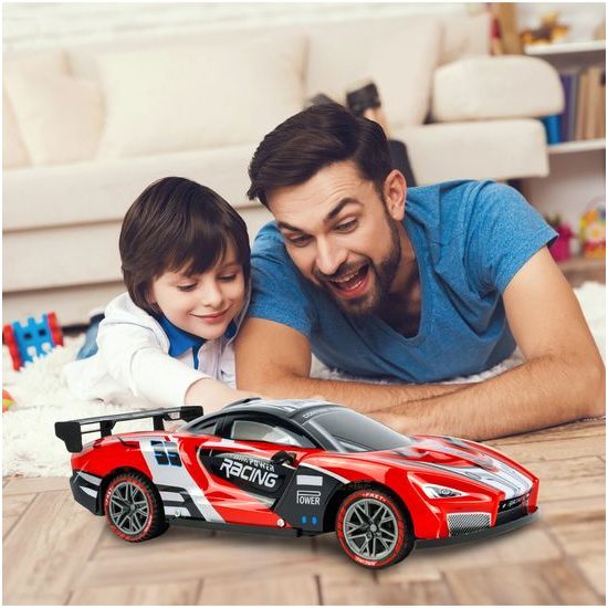 Autíčko na dálkové ovládání s LED podsvícením Speed Racing 1:12 - červené