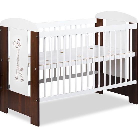 Dětská postýlka Klups Safari Žirafa bílá-ořech