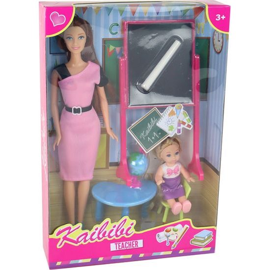 Panenka učitelka a žákyně v lavici