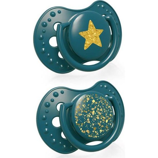 Lovi Silikonové dynamické dudlíky 6-18m, Stardust - zelené