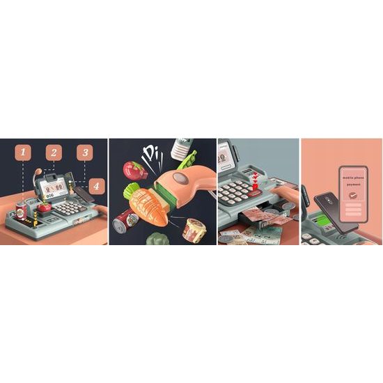 Dětská elektronická pokladna s váhou a pohyblivým pásem Fun Shopping II