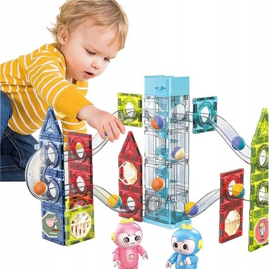 Doris magnetická svítící stavebnice s mlýnským kolem Magic Blocks 120 dílů