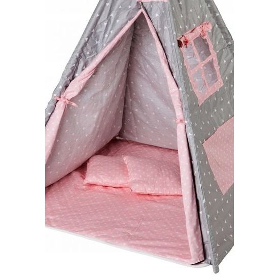 Ecotoys dětský indiánský stan TeePee s trojúhelníčky