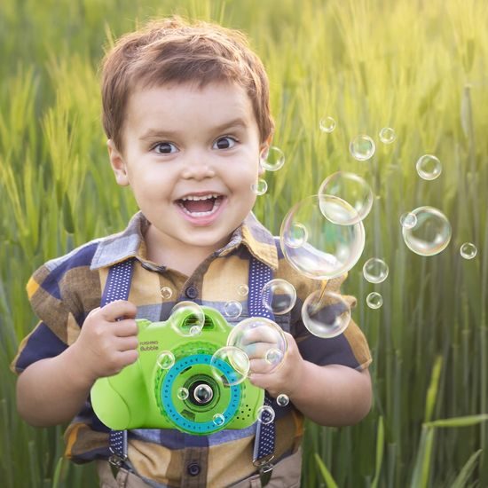 Bublifuk na baterie fotoaparát Flashing Bubble zelený