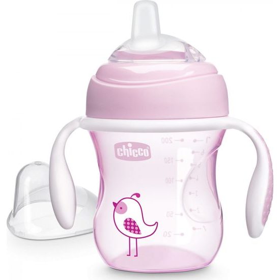 Chicco hrneček učíme se s držadly 200 ml růžová ptáček