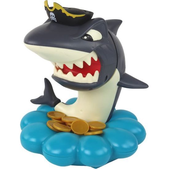 Arkádová hra - explodující mince s pirátským žralokem