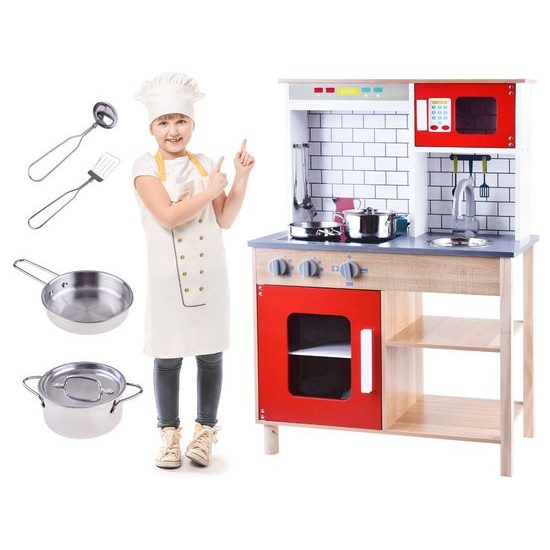 Dětská dřevěná kuchyňka s příslušenstvím Red Kitchen