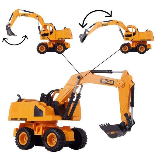 Kolový bagr na dálkové ovládání Cate s pohyblivou lžící 1:24