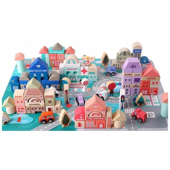 Doris sada dřevěných kostek 115 ks v Městečko