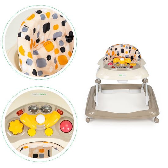 Ecotoys dětské vzdělávací chodítko hnědé