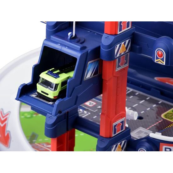 Parkovací garáž s výtahem na baterie, autíčky a hrací podložkou City Garage