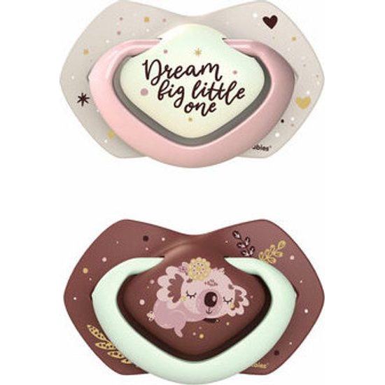 Canpol Babies 2 ks symetrických silikonových dudlíků,18+ m, Sleepy Koala, růžové