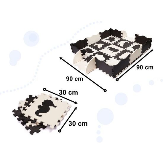 Penová XXL puzzle hracia deka Happy Cream