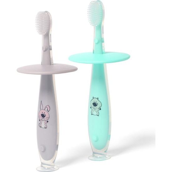 BabyOno Kartáček zubní bezpečný 12m+ - Šedá