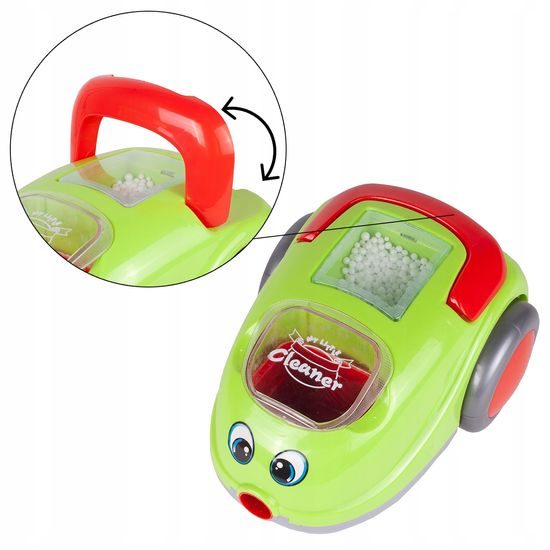 Dětský vysavač na baterie se světlem Little Cleaner zelený