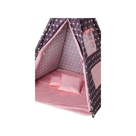 Ecotoys dětský indiánský stan TeePee Růžové hvězdičky