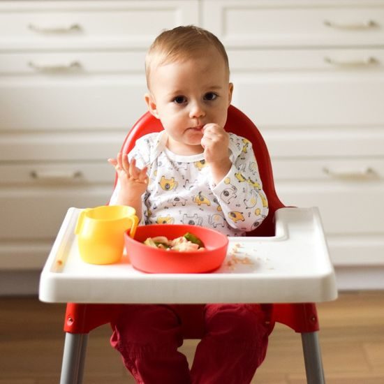 Doidy Cup Silikonový talíř s přísavkou - červená