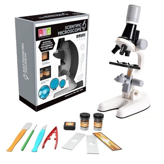 Doris dětský mikroskop na baterie s příslušenstvím Little Scientific bílý