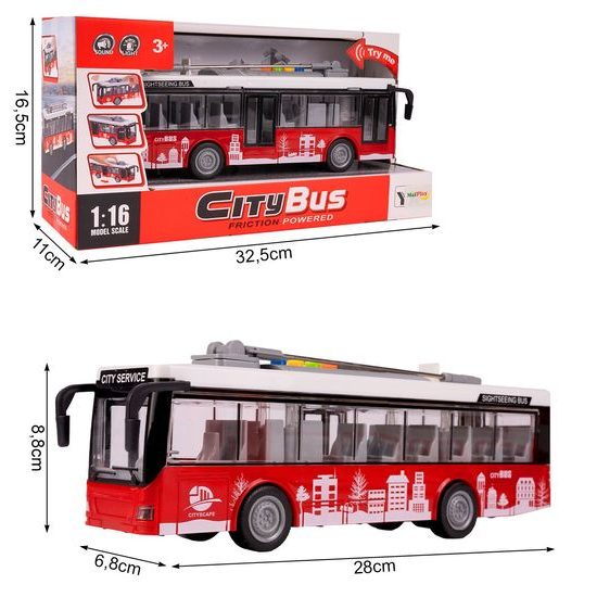 Dětský autobus se světlem a zvuky City Bus 1:16