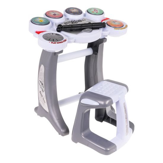 Detské elektronické bicie so 6 bubienkami a stoličkou Drum King