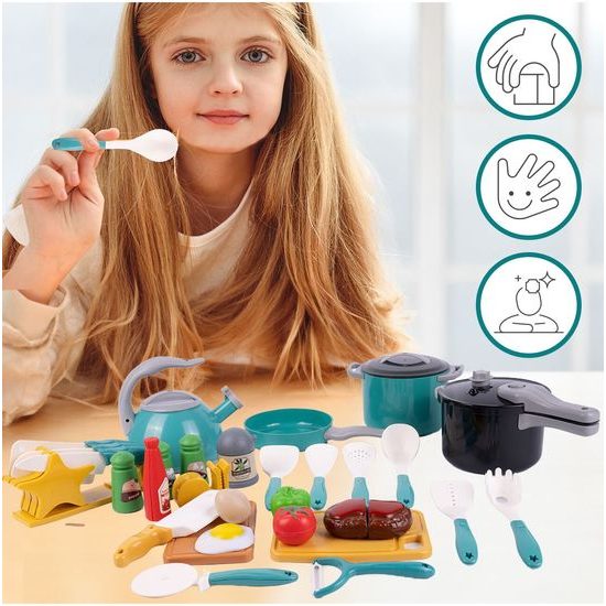 Sada dětského kuchyňského nádobí Happy Chef - 33 součástí