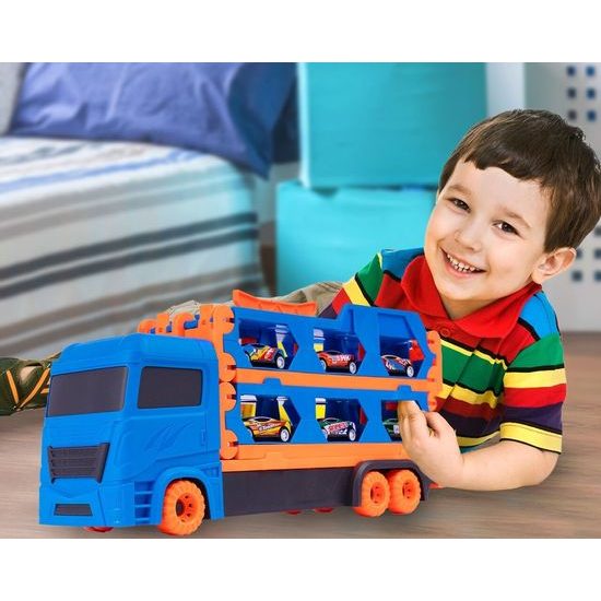 Nákladní auto se 6 autíčky a odpalovačem Orbital Car