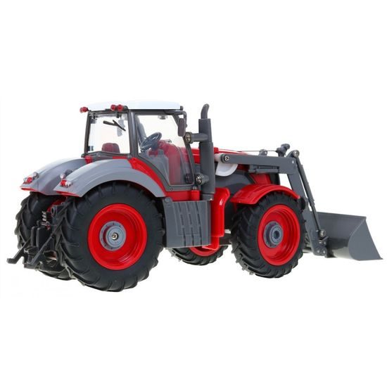 Traktor na dálkové ovládání se zelenou vlečkou Red Farmer 1:28