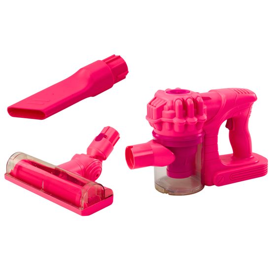 Dětský tyčový vysavač na baterie - růžový