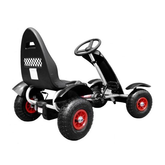 Dětská šlapací motokára s nafukovacími koly Formule 618 černá