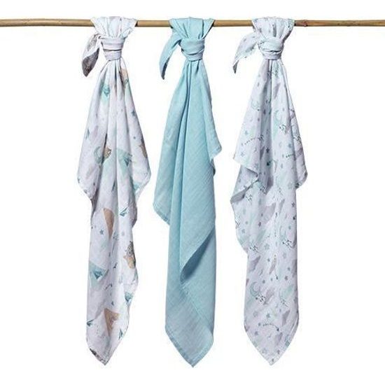 Bambusové pleny 3ks, modrá