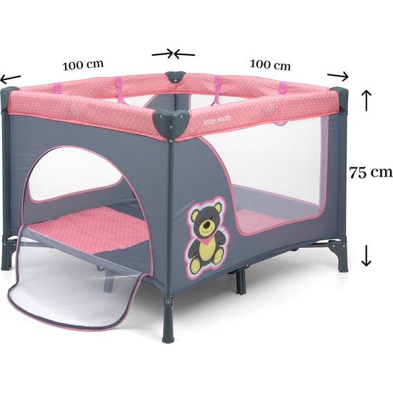 Dětská skládací ohrádka Milly Mally Fun Pink Bear