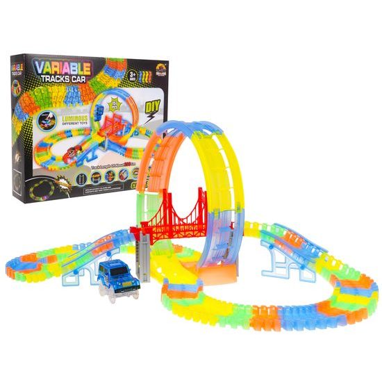 Svítící autodráha s autíčkem na baterie 157 dílků Variable Tracks