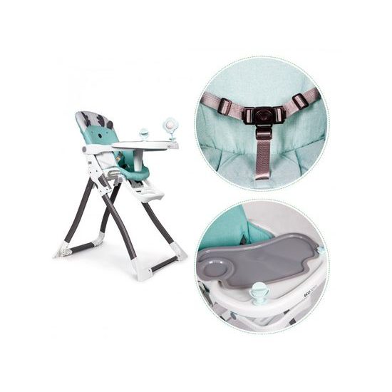 Ecotoys jídelní židlička 2v1 Sobík tyrkysová